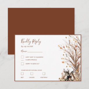 Herbst Rustikale Hirschhochzeit RSVP Karte