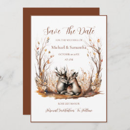 Herbst Rustikale Hirschhochzeit Save The Date