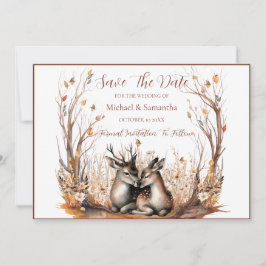 Herbst Rustikale Hirschhochzeit Save The Date