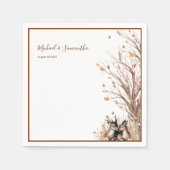 Herbst Rustikale Hirschhochzeit Serviette (Vorderseite)