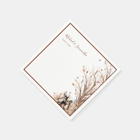 Herbst Rustikale Hirschhochzeit Serviette (Ecke)