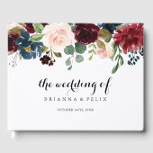 Herbst Rustikale Hochzeit Burgund Moderne Kalligra Gästebuch (Vorderseite)