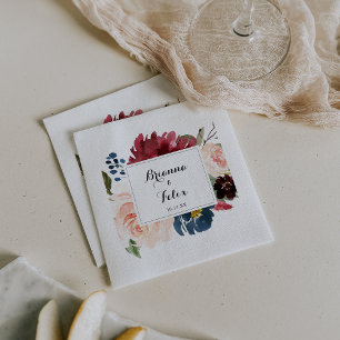 Herbst Rustikale Hochzeit Burgund Moderne Kalligra Serviette