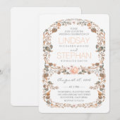 Herbst Rustikale Hochzeit im Waldgarten Einladung (Vorne/Hinten)