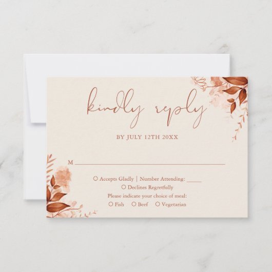 Herbst Rustikale Hochzeit RSVP Karte (Vorderseite)