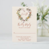 Herbst Rustikale Hochzeit Terrakotta auf dem Monte RSVP Karte (Stehend Vorderseite)