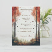 Herbst Rustikale Hochzeitseinladung Einladung (Stehend Vorderseite)