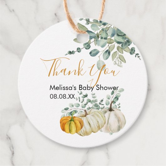 Herbst rustikale Orangenkürbis herzlich willkommen Geschenkanhänger (Vorderseite)