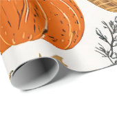 Herbst: Rustikale Pumpkins, Gourds und Blattmuster Geschenkpapier (Rolleneckpunkt)