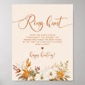 Herbst rustikale Ringjagd Brautparty Poster (Vorne)