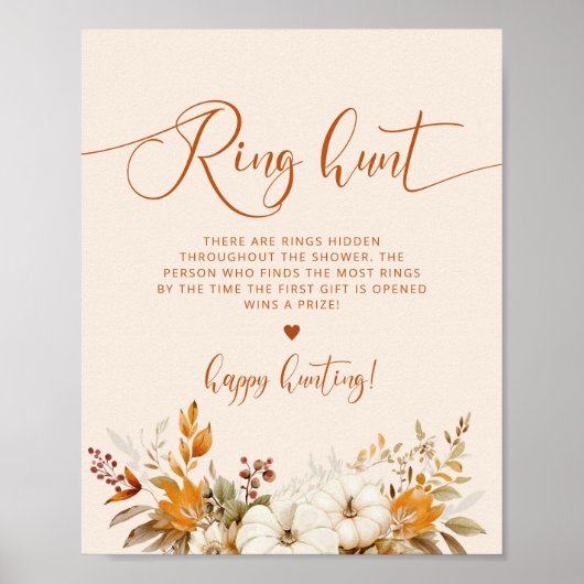 Herbst rustikale Ringjagd Brautparty Poster (Vorne)