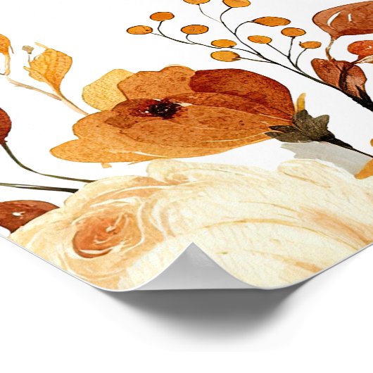 Herbst Rustikale Süsse Kinderdusche Begrüßung Poster (Ecke)