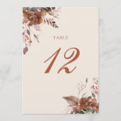 Herbst Rustikale Tischnummer (Vorderseite)