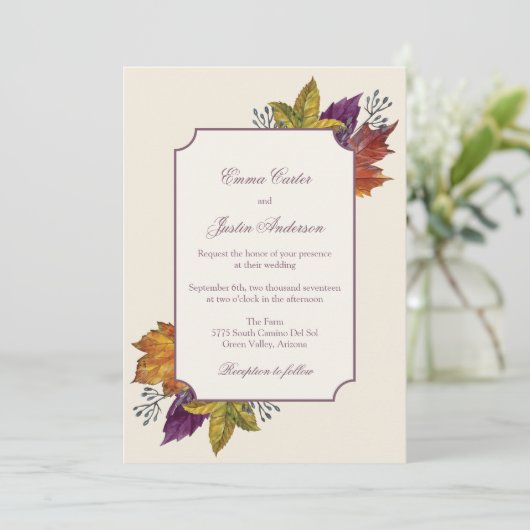 Herbst Rustikale Wasserfarben Herbstwoche Einladung (Stehend Vorderseite)