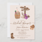 Herbst rustikale Weinverkostung Aquarell Brautpart Einladung (Vorderseite)