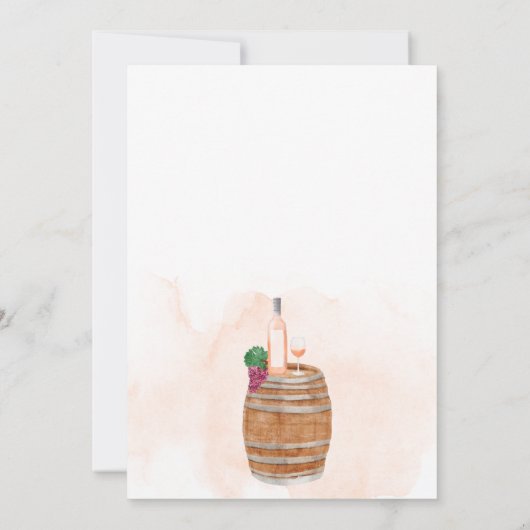 Herbst rustikale Weinverkostung Aquarell Brautpart Einladung (Rückseite)