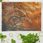 Herbst rustikaler Ahornwald fallen orange Geschirrtuch (Gefaltet)