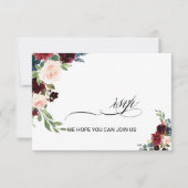 Herbst Rustikaler Dazzling Burgundy Wedding Rsvp (Vorderseite)