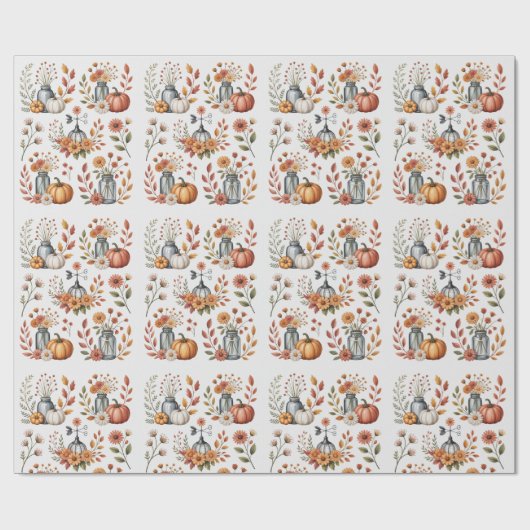 Herbst, Rustikaler Niedergang, Erntedank, Herbst, Geschenkpapier (Flach)