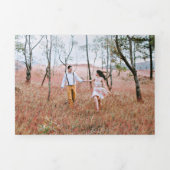 Herbst Rustikales Blätter Wreath Wedding Dreifach Gefaltete Einladung (Cover)