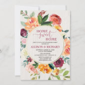 Herbst rustikales blumenburgundisches Party Einladung (Vorderseite)