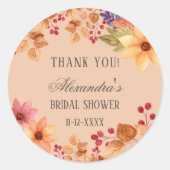 Herbst Rustikales Brautparty Herbst Vielen Dank Runder Aufkleber (Vorderseite)