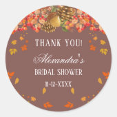 Herbst Rustikales Brautparty Vielen Dank Runder Aufkleber (Vorderseite)