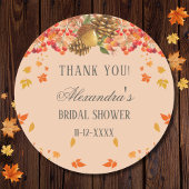 Herbst Rustikales Brautparty Vielen Dank Runder Aufkleber