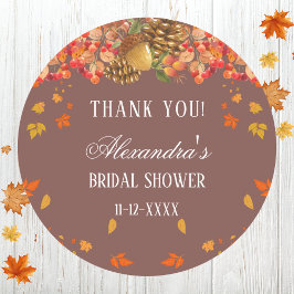 Herbst Rustikales Brautparty Vielen Dank Runder Aufkleber