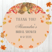 Herbst Rustikales Brautparty Vielen Dank Runder Aufkleber