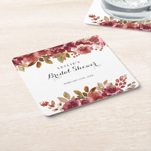 Herbst Rustikales Brunch & Bubbly Brautparty Rechteckiger Pappuntersetzer (angewinkelt)