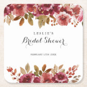 Herbst Rustikales Brunch & Bubbly Brautparty Rechteckiger Pappuntersetzer (Vorderseite)