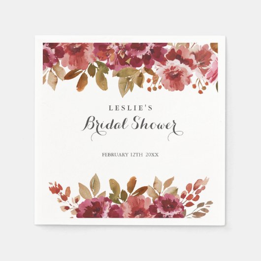 Herbst Rustikales Brunch & Bubbly Brautparty Serviette (Vorderseite)