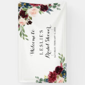 Herbst Rustikales Dazzling Burgund Brautparty Banner (Vertikal)