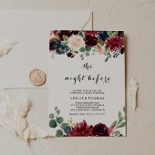 Herbst rustikales Dazzling Burgund die Nacht vor Einladung