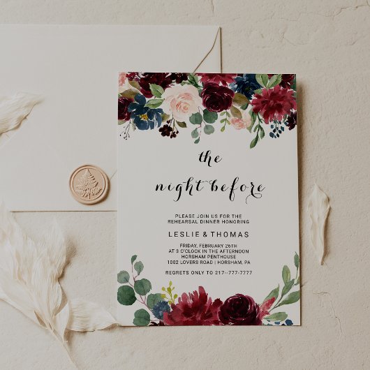 Herbst rustikales Dazzling Burgund die Nacht vor Einladung