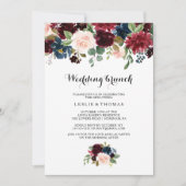 Herbst rustikales Dazzling Burgund Hochzeitsfeier Einladung (Vorderseite)