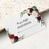 Herbst Rustikales Dazzling Burgundy Diaper Raffel Begleitkarte