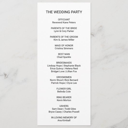 Herbst-Rustikales Dazzling-Hochzeitsprogramm Programm (Rückseite)