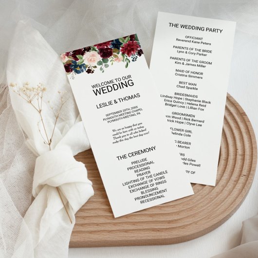 Herbst-Rustikales Dazzling-Hochzeitsprogramm Programm