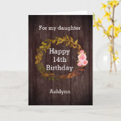 Herbst Rustikales Glück 14. Geburtstag Karte (Gelbe Blume)