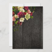 Herbst rustikales Holz und Lichter Blumen Hochzeit Einladung (Rückseite)