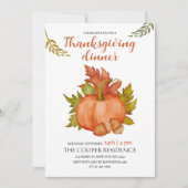 Herbst Rustikales Pumpkin Erntedank Dinner Einladung (Vorderseite)
