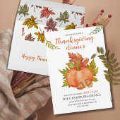 Herbst Rustikales Pumpkin Erntedank Dinner Einladung