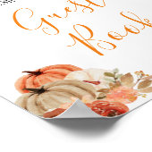 Herbst Rustikales Pumpkin Floral Baby Clothes Gäst Poster (Ecke)
