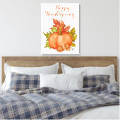 Herbst Rustikales Pumpkin glücklich Erntedankfest Leinwanddruck (Insitu (Schlafzimmer))