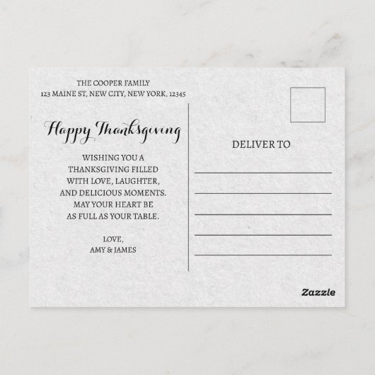 Herbst Rustikales Pumpkin glücklich Erntedankfest Postkarte (Rückseite)