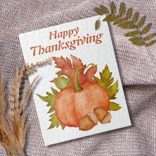 Herbst Rustikales Pumpkin glücklich Erntedankfest Puzzle