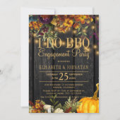 Herbst rustikales Stallholz Ich mache Grillen Enga Einladung (Vorderseite)