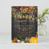 Herbst rustikales Stallholz Ich mache Grillen Enga Einladung (Stehend Vorderseite)